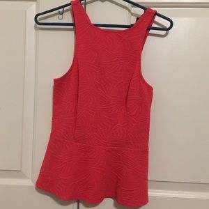 Express Coral Pink Peplum Top